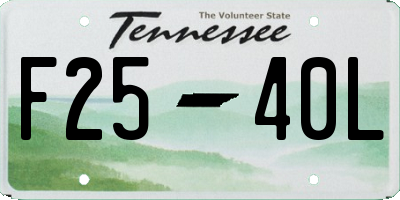 TN license plate F2540L