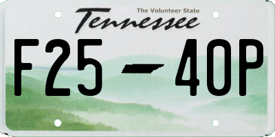 TN license plate F2540P