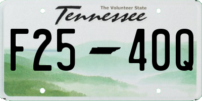 TN license plate F2540Q