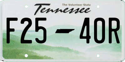 TN license plate F2540R