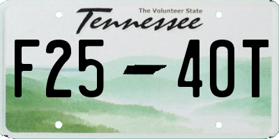 TN license plate F2540T