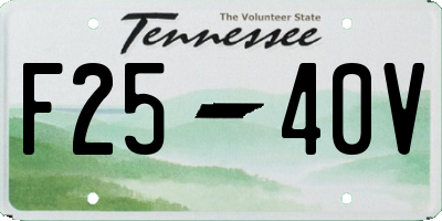 TN license plate F2540V