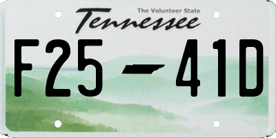 TN license plate F2541D