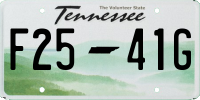 TN license plate F2541G