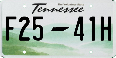 TN license plate F2541H