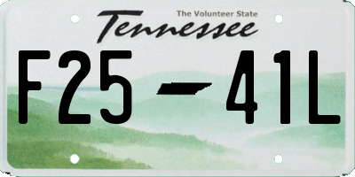TN license plate F2541L