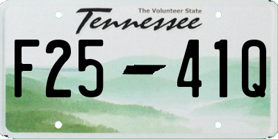 TN license plate F2541Q
