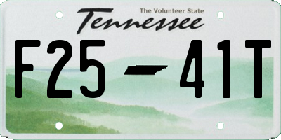 TN license plate F2541T