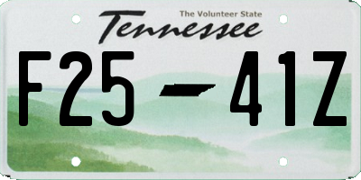 TN license plate F2541Z