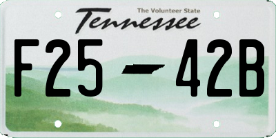 TN license plate F2542B