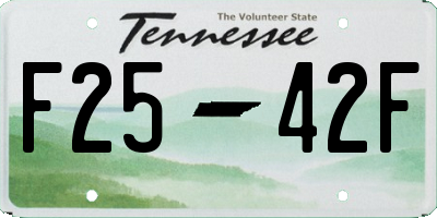 TN license plate F2542F