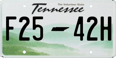 TN license plate F2542H
