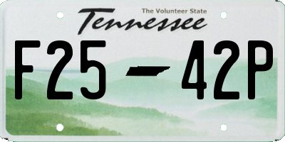 TN license plate F2542P
