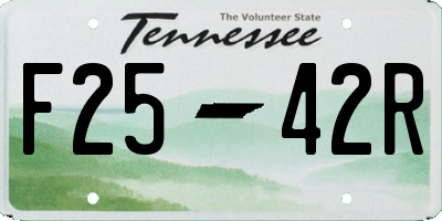 TN license plate F2542R