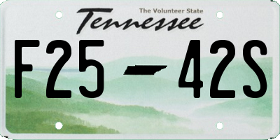 TN license plate F2542S
