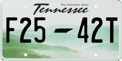 TN license plate F2542T