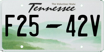 TN license plate F2542V