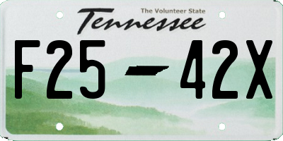 TN license plate F2542X