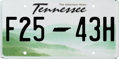 TN license plate F2543H