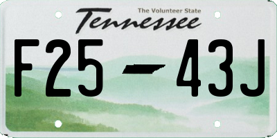 TN license plate F2543J