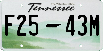 TN license plate F2543M