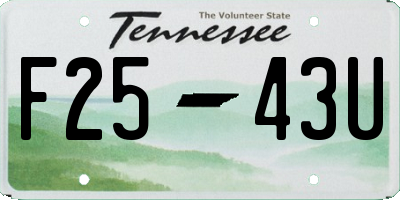 TN license plate F2543U