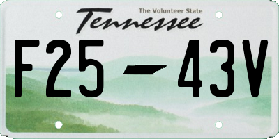 TN license plate F2543V