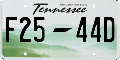TN license plate F2544D