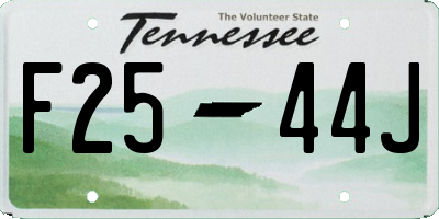 TN license plate F2544J