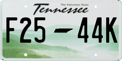 TN license plate F2544K
