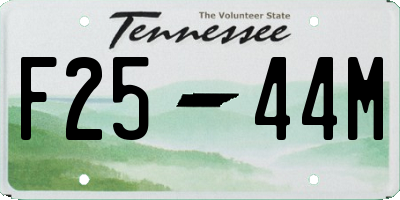 TN license plate F2544M