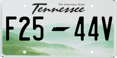 TN license plate F2544V