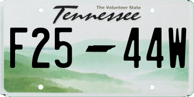 TN license plate F2544W