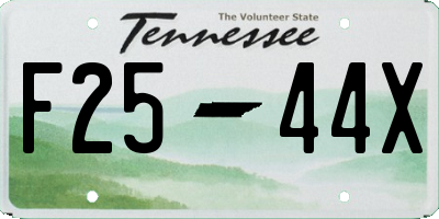 TN license plate F2544X