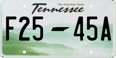 TN license plate F2545A