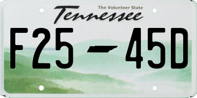 TN license plate F2545D