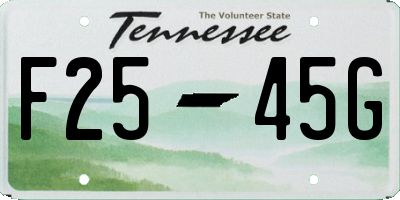 TN license plate F2545G