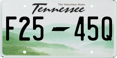 TN license plate F2545Q