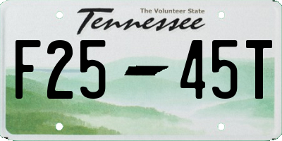TN license plate F2545T