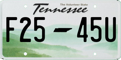 TN license plate F2545U