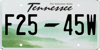 TN license plate F2545W