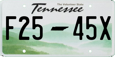 TN license plate F2545X