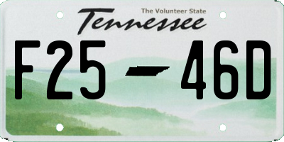 TN license plate F2546D