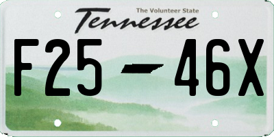 TN license plate F2546X