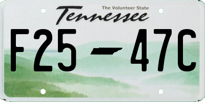 TN license plate F2547C