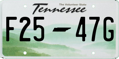 TN license plate F2547G
