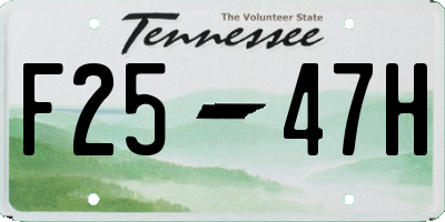 TN license plate F2547H