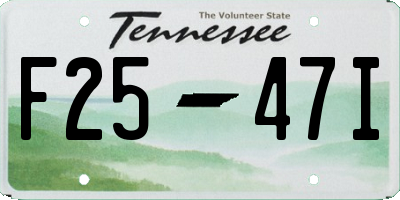 TN license plate F2547I