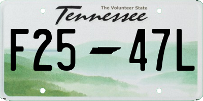 TN license plate F2547L