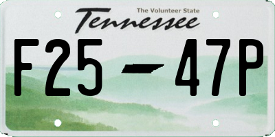 TN license plate F2547P